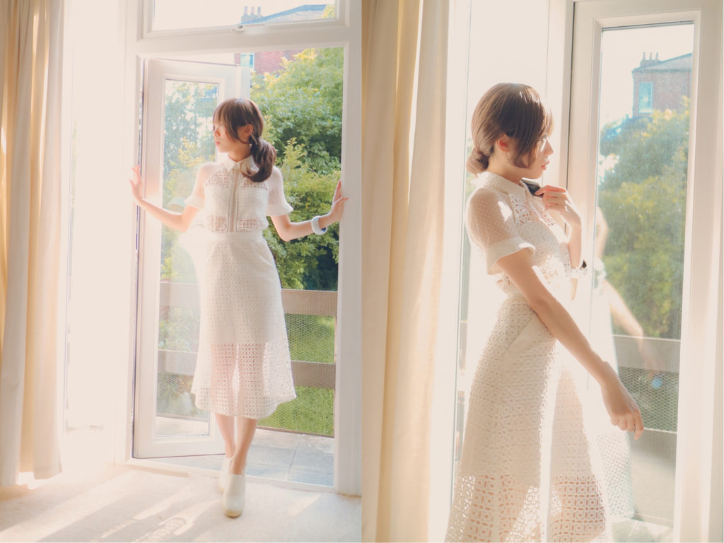 Self-Portrait Dress white