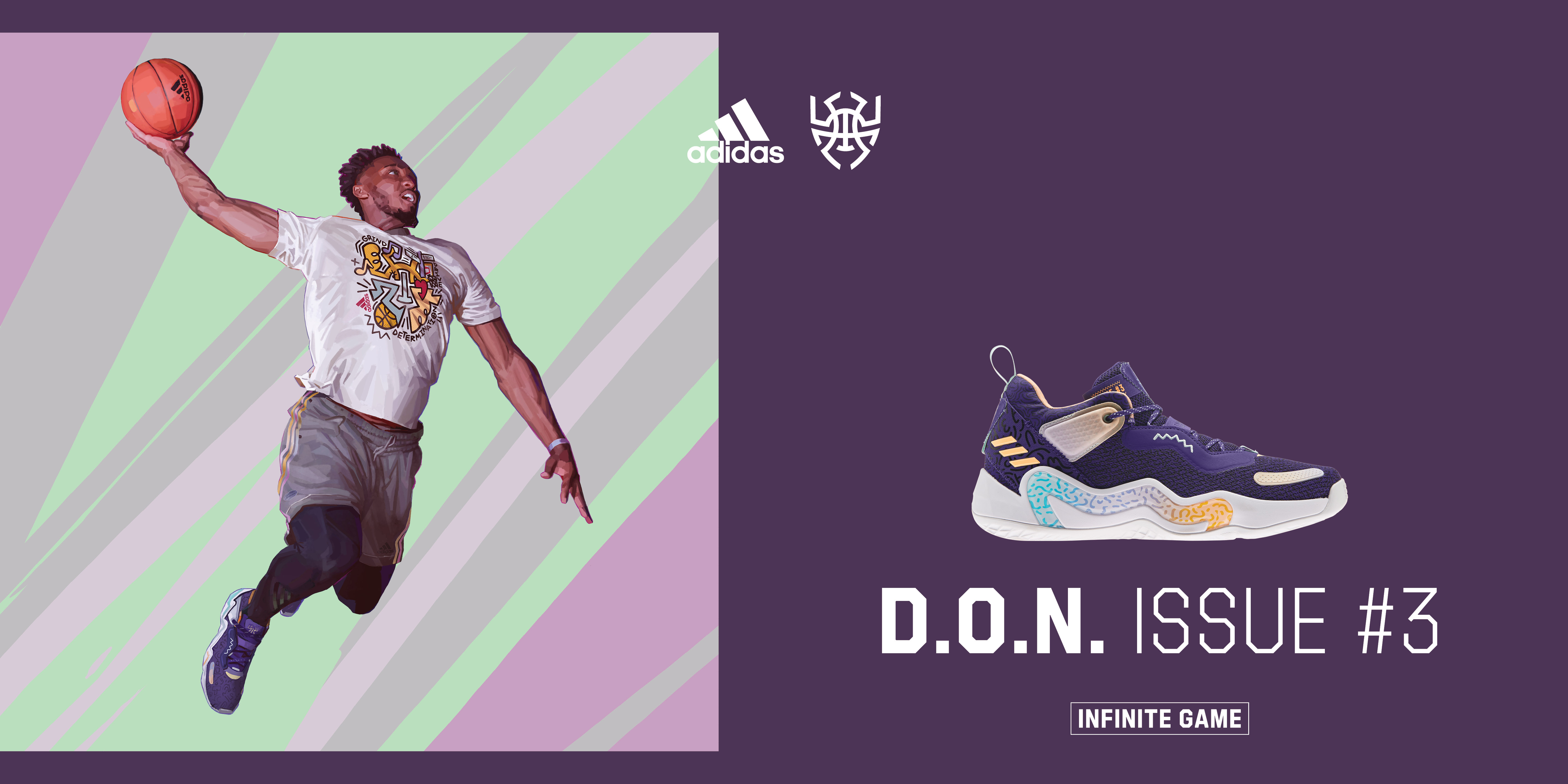 Adidas 攜手donovan Mitchell 推第三代簽名戰靴再現蜘蛛超能力 經典紫色注入d O N Issue 3 致敬球隊光榮戰役 Jazko